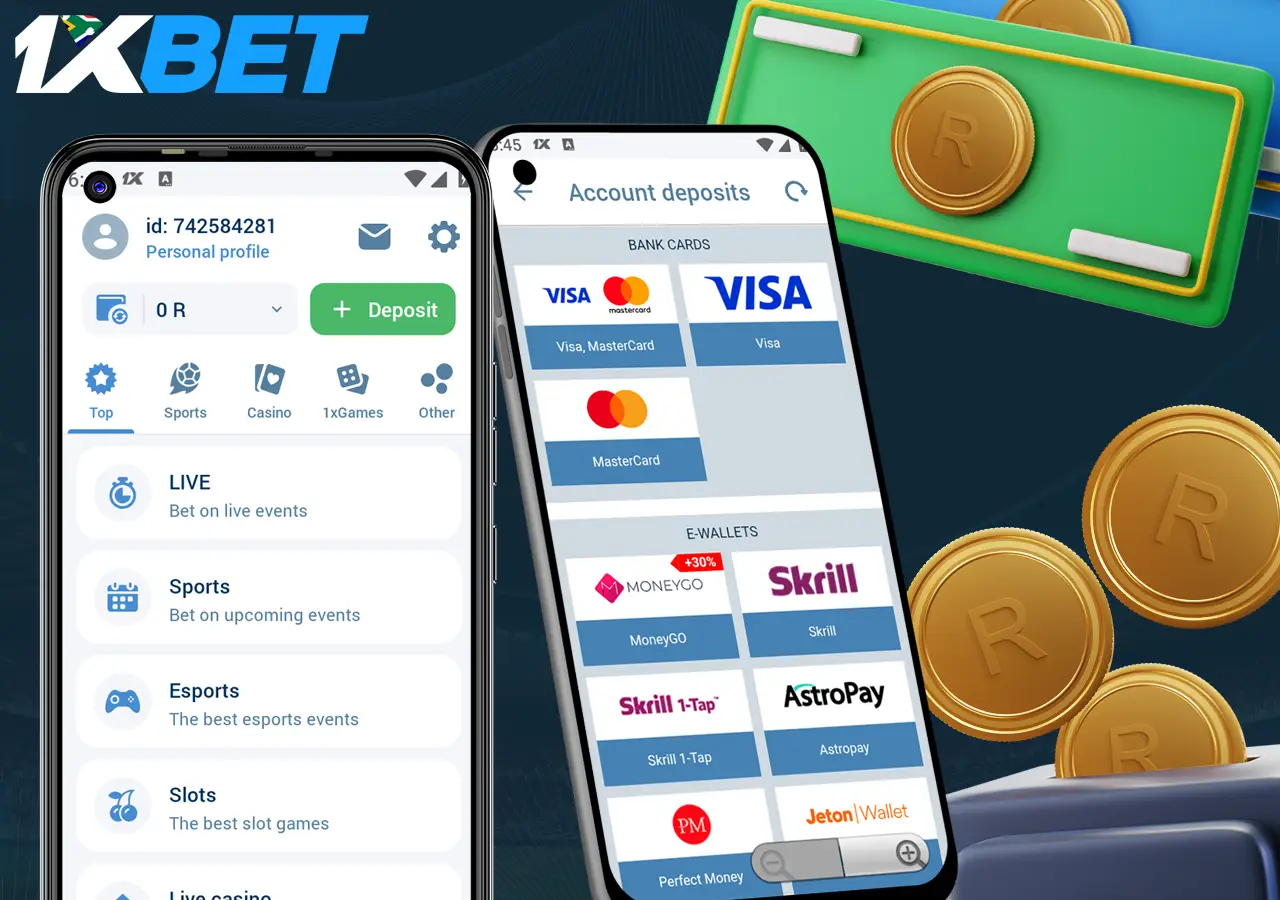 Funding your account in the 1XBet app