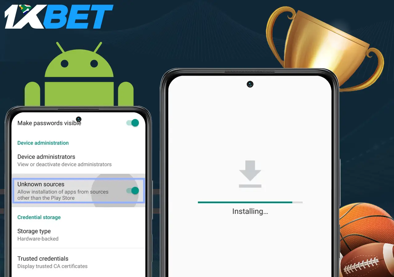 Instructions on how to install the 1XBet app