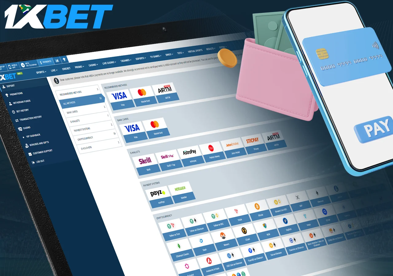 Which payment methods can be used at 1XBet