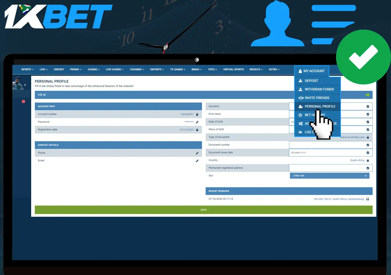 How to verify in 1xBet