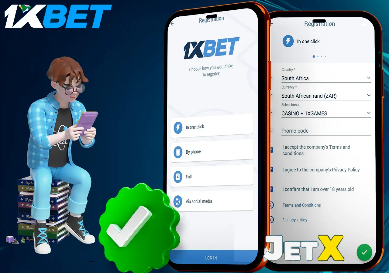 Correct registration in 1Xbet casino